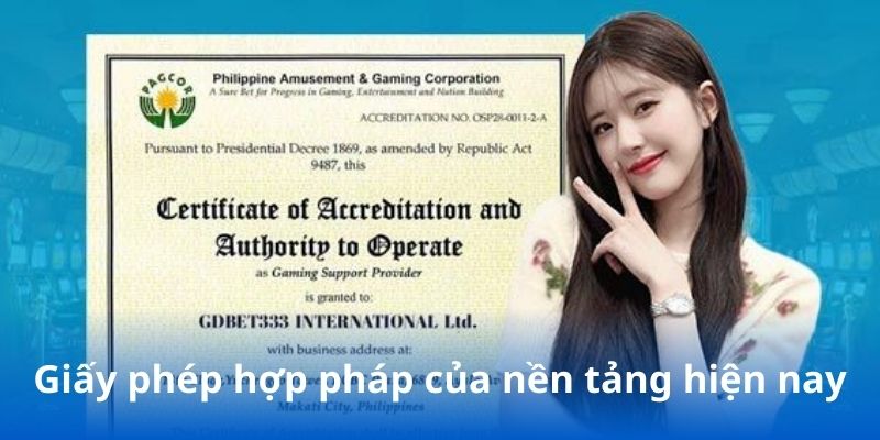 Giấy phép hợp pháp của nền tảng hiện nay